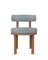 Moca Stuhl aus Tricot Light Seafoam Stoff und Räuchereiche von Studio Rig für Collector 1