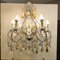Kronleuchter Kronleuchter aus geschliffenem Kristallglas im Stil von Maria Teresa, Italien, 1950er 4