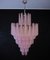 Large Vintage Italian Murano Glass Chandelier with 85 Glass Pink Petals Drop, 1990, Image 4