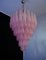 Large Vintage Italian Murano Glass Chandelier with 85 Glass Pink Petals Drop, 1990 5