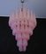Large Vintage Italian Murano Glass Chandelier with 85 Glass Pink Petals Drop, 1990 3