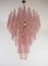 Large Vintage Italian Murano Glass Chandelier with 85 Glass Pink Petals Drop, 1990, Image 2