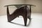Sculptural and Organic-Shaped Coffee Table in Wood and Glass, Italy, 1970s 2