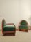 Art Deco Sessel aus Holz & Mohair Samt, 2er Set 4