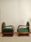 Art Deco Sessel aus Holz & Mohair Samt, 2er Set 2