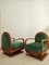Art Deco Sessel aus Holz & Mohair Samt, 2er Set 1