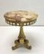 Round Brass Side Table with Onyx Marble Table Top, 1970s 3