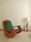 Scandinavian Rocking Chair in Wood and Mohair Velvet 4