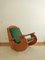 Sedia a dondolo in legno e velluto mohair, Scandinavia, Immagine 1