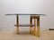 Gold-Colored Glass Top Coffee Table with Marble Shelf, 1970s 3