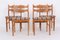 Oak Chairs in Striped Alms Wool by Henning Kjærnulf for EG-Möbel, 1970s, Set of 4 1