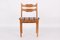 Eichenholz Stühle aus gestreifter Alms Wolle von Henning Kjærnulf für EG-Möbel, 1970er, 4 . Set 4