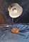 Lampada da tavolo vintage regolabile con base in teak, struttura in metallo cromato e grande riflettore nero, anni '70, Immagine 2