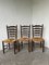 Rustic Oak Straw Chairs, 1890s, Set of 3 1