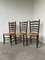 Rustic Oak Straw Chairs, 1890s, Set of 3 8