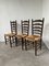Rustic Oak Straw Chairs, 1890s, Set of 3 6
