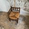 Antiker Französischer Eckstuhl mit Sitz aus gedrechseltem Holz & Stroh, 1890er 11