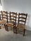 Rustikale handgefertigte Stühle aus Eiche, 1890er, 4 . Set 10