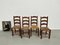 Rustic Handcrafted Oak Chairs, 1890s, Set of 4 1