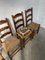 Rustikale handgefertigte Stühle aus Eiche, 1890er, 4 . Set 12