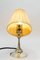 Small Art Deco Silvered Table Lamp with Fabric Shade, Vienna, 1920s 6