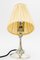 Small Art Deco Silvered Table Lamp with Fabric Shade, Vienna, 1920s 5