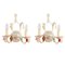 Wall Lamps with Colored Murano Glass Pendants in Ivory Structure, Italy, Set of 2, Image 1