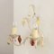 Wall Lamps with Colored Murano Glass Pendants in Ivory Structure, Italy, Set of 2, Image 6