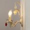 Lámparas de pared con colgantes de cristal de Murano coloreado con estructura de marfil, Italia. Juego de 2, Imagen 5