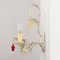 Lámparas de pared con colgantes de cristal de Murano coloreado con estructura de marfil, Italia. Juego de 2, Imagen 7