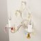 Wall Lamps with Colored Murano Glass Pendants in Ivory and White Structure, Italy, Set of 2, Image 8