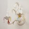 Wall Lamps with Colored Murano Glass Pendants in Ivory and White Structure, Italy, Set of 2 7