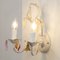 Lampade da parete in vetro di Murano colorato avorio e struttura bianca, Italia, set di 2, Immagine 3