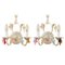 Wall Lamps with Colored Murano Glass Pendants in Ivory and White Structure, Italy, Set of 2 1