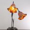 Lámpara de mesa con copas de cristal de Murano con estructura de latón oscuro y murrino multicolor, Italia, Imagen 6