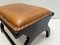 Vintage Wood and Leather Footstool or Ottoman, 1980s 6