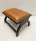 Vintage Wood and Leather Footstool or Ottoman, 1980s 7
