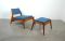 German Low Lounge Chair with Ottoman, 1950s, Image 3