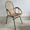 Bambus Stuhl mit Gestell aus schwarzem Metall, 1960er 5