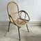 Bambus Stuhl mit Gestell aus schwarzem Metall, 1960er 4