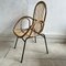 Bambus Stuhl mit Gestell aus schwarzem Metall, 1960er 7