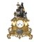 Reloj de mesa francés antiguo de bronce y porcelana de mármol con la reina y una cruz, Imagen 1