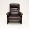 Vintage Leather Reclining Armchair and Stool from de Sede, 1960, Set of 2, Image 6