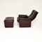 Vintage Leather Reclining Armchair and Stool from de Sede, 1960, Set of 2, Image 5