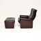 Vintage Leather Reclining Armchair and Stool from de Sede, 1960, Set of 2, Image 4
