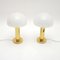 Vintage Italian Brass and Glass Table Lamps, 1970, Set of 2 3