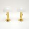 Vintage Italian Brass and Glass Table Lamps, 1970, Set of 2, Image 1