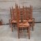 Rustic Art Deco Chairs from Charles Dudouyt, 1950s, Set of 6 2