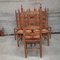 Rustic Art Deco Chairs from Charles Dudouyt, 1950s, Set of 6 3