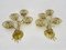 Large Vintage Palwa Flower Crystal and Brass Wall Lights with 4 Lights, 1970s 5